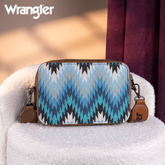 Wrangler Southwestern Pattern Dual Sided Print Crossbody Purse