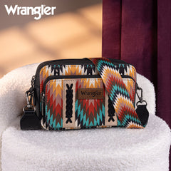 Wrangler Southwestern Pattern Dual Sided Print Crossbody Purse