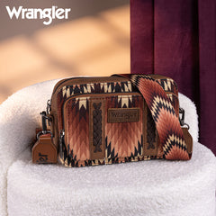 Wrangler Southwestern Pattern Dual Sided Print Crossbody Purse