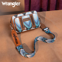 Wrangler Southwestern Pattern Dual Sided Print Crossbody Purse