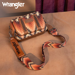 Wrangler Southwestern Pattern Dual Sided Print Crossbody Purse