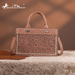 Montana West Floral Tooled Tote Bag