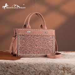 Montana West Floral Tooled Tote Bag