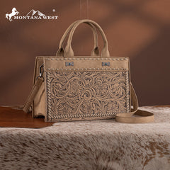 Montana West Floral Tooled Tote Bag