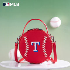 MLB Texas Rangers Leather Circle Crossbody Bag