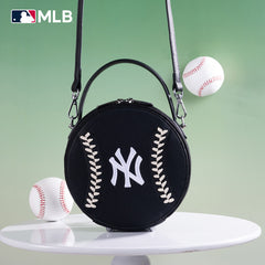 MLB New York Yankees Leather Circle Crossbody Bag