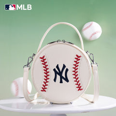 MLB New York Yankees Leather Circle Crossbody Bag