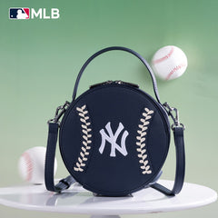 MLB New York Yankees Leather Circle Crossbody Bag