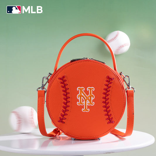 MLB New York Mets Leather Circle Crossbody Bag