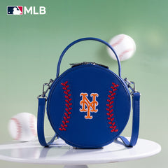 MLB New York Mets Leather Circle Crossbody Bag