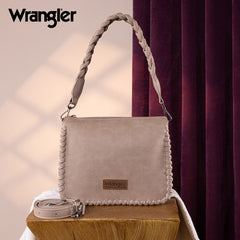 Wrangler Whipstitch Braided Strap Hobo/Crossbody Bag