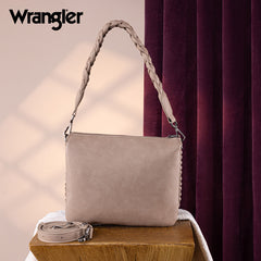 Wrangler Whipstitch Braided Strap Hobo/Crossbody Bag