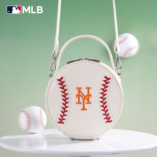 MLB New York Mets Leather Circle Crossbody Bag