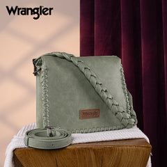 Wrangler Whipstitch Braided Strap Hobo/Crossbody Bag