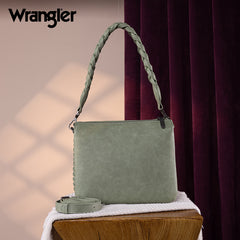 Wrangler Whipstitch Braided Strap Hobo/Crossbody Bag