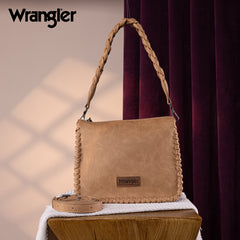 Wrangler Whipstitch Braided Strap Hobo/Crossbody Bag