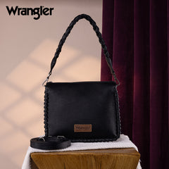 Wrangler Whipstitch Braided Strap Hobo/Crossbody Bag