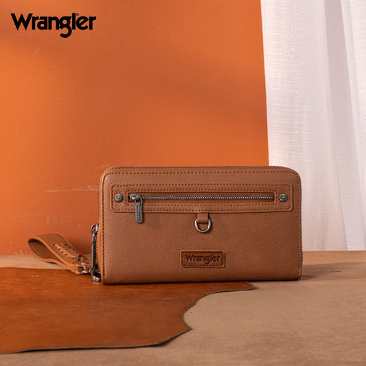 Wrangler Dual Zipper Compartment Large Wallet