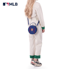 MLB New York Mets Leather Circle Crossbody Bag