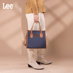 LEE Striped Canvas Tote Bag/Crossbody