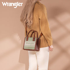 Wrangler Leather Trim Canva Crossbody Tote Bag