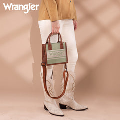 Wrangler Leather Trim Canva Crossbody Tote Bag