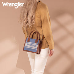 Wrangler Leather Trim Canva Crossbody Tote Bag