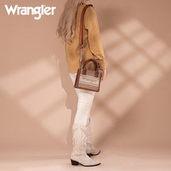 Wrangler Leather Trim Canva Crossbody Tote Bag