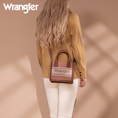 Wrangler Leather Trim Canva Crossbody Tote Bag