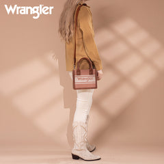 Wrangler Leather Trim Canva Crossbody Tote Bag