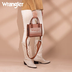 Wrangler Leather Trim Canva Crossbody Tote Bag