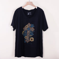 ABT-001 American Bling Women Graphic Printed Short Sleeve T-Shirt AB-T1001