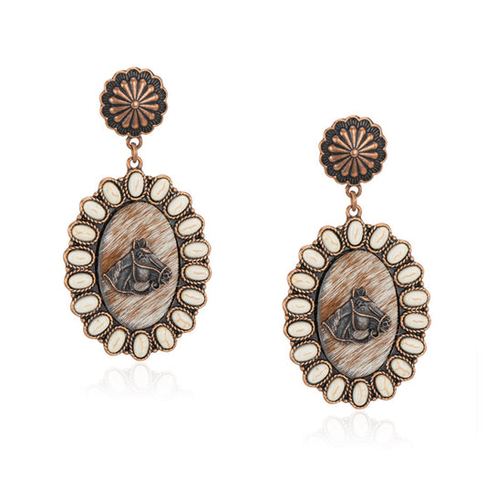 Wrangler® Oval Natural Stone Dangling Earring