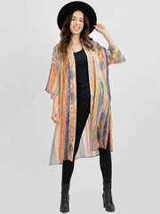 Women Tribe Print Kimono