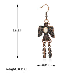 Rustic Couture's® Thunderbird with Natural Stone Dangling Earring