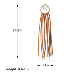 Rustic Couture's® Bohemian Suede Tassel Hoop Statement Earring