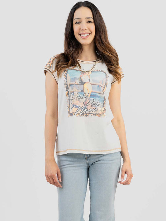 Women's Mineral Wash “Crowgirl” Graphic Short Sleeve Tee