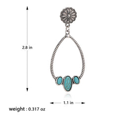 Rustic Couture's® Tear Drop Turquoise Dangling Earring