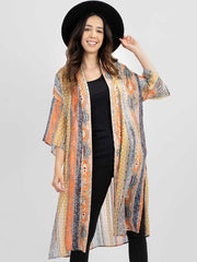 Women Tribe Print Kimono