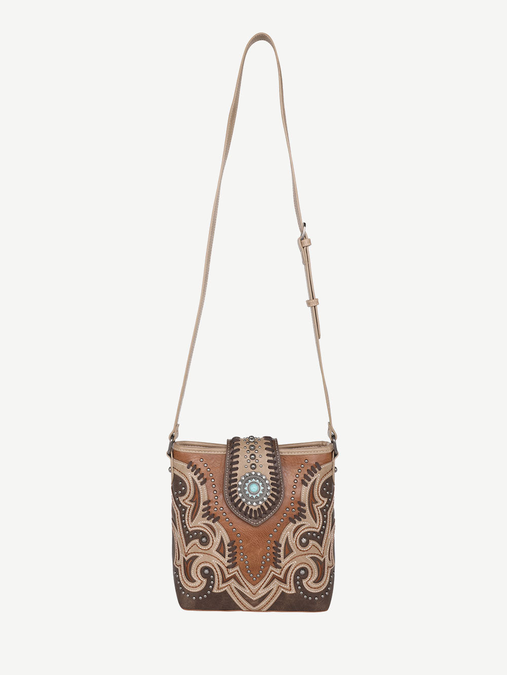 Montana West Laser Cut-out Buckle Concealed Carry Crossbody Bag Set - Montana West World