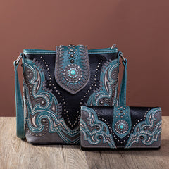 Montana West Laser Cut-out Buckle Concealed Carry Crossbody Bag Set