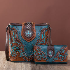 Montana West Laser Cut-out Buckle Concealed Carry Crossbody Bag Set