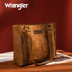 Wrangler Braided Detail Multi Pockets Concealed Carry Tote