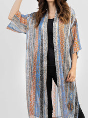 Women Tribe Print Kimono