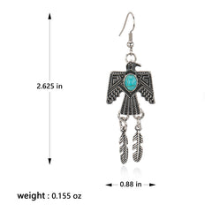 Rustic Couture's® Thunderbird with Natural Stone Dangling Earring