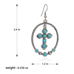 Rustic Couture's® Navajo Turquoise Cross Dangling Earring