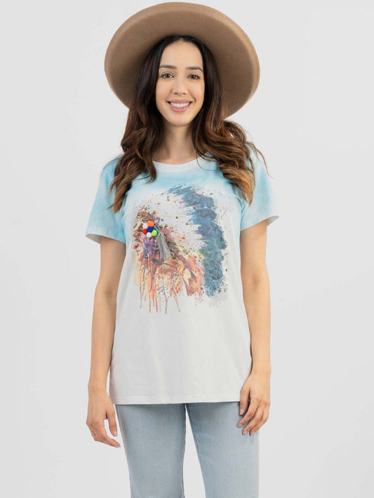 Women's Mineral Wash “Tribe” Graphic Short Sleeve Tee