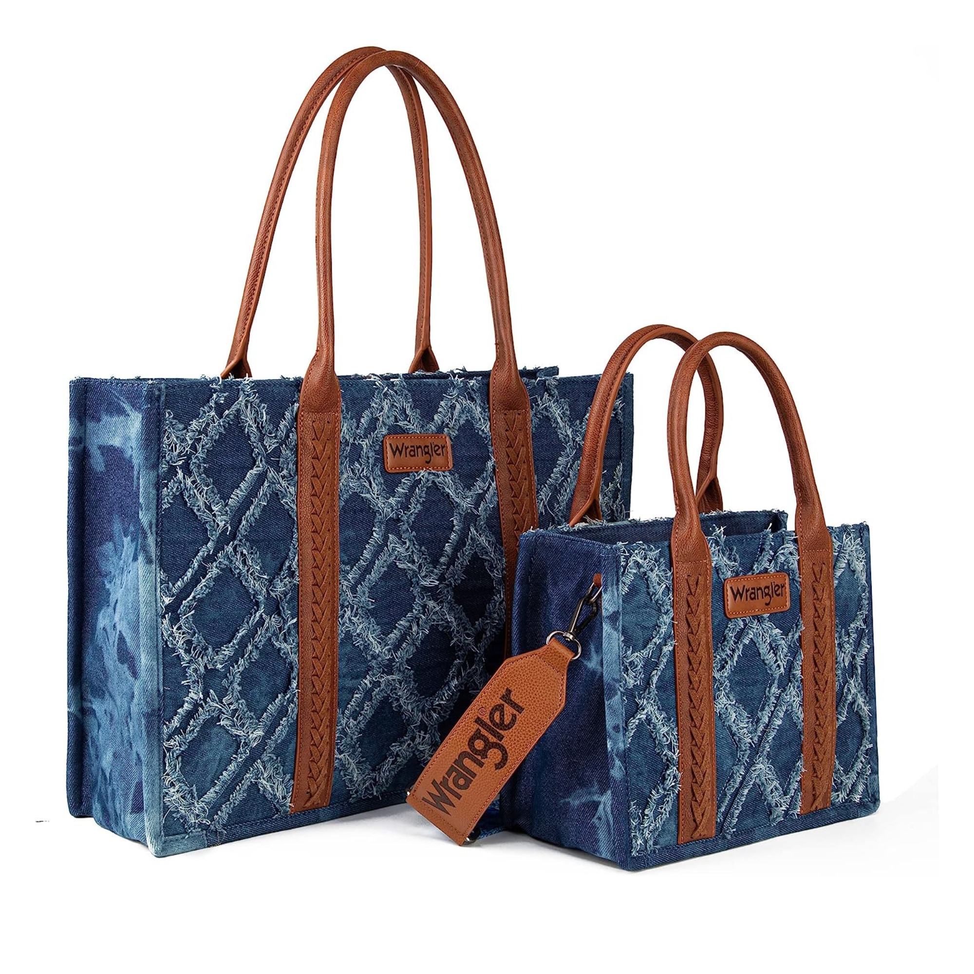 Small T Monogram Denim Tote: Women's Handbags, Tote Bags