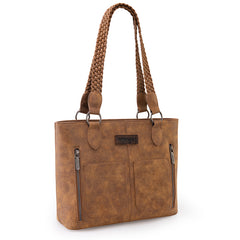 Wrangler Braided Detail Multi Pockets Concealed Carry Tote