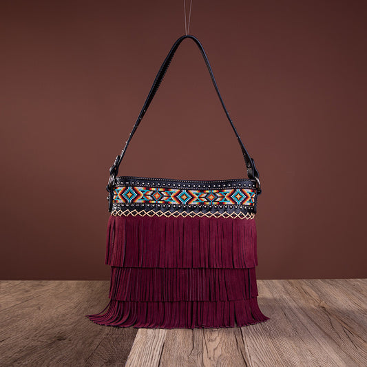 Montana West Aztec Tiered Fringe Collection Concealed Carry Hobo
